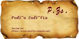 Poós Zsófia névjegykártya